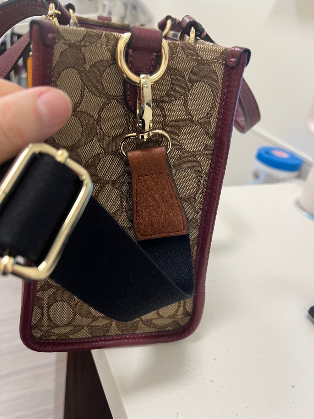 Coach Signature Tote with mustard patch and Brown Trim - Picture 11 of 11